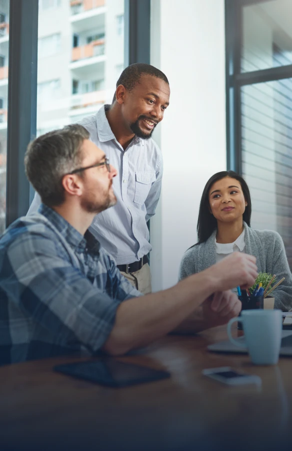 Colleagues collaborating at a table